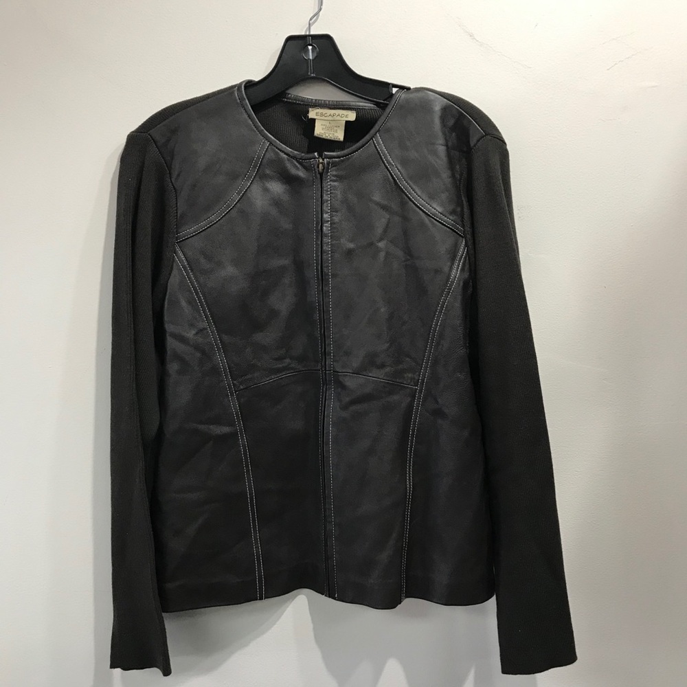 Escapade Leather  Sweater Jacket